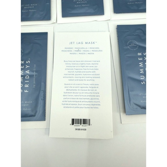 Summer Fridays Jet Lag Mask 10 Pack 3g Sachets Hydrating Face Mask Travel Size - Picture 3 of 4